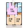 光陽マンション 2DKの間取り