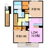 グレイス鶴が沢B 2LDKの間取り