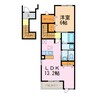 コトンシャトーハーベストテラス 1LDKの間取り