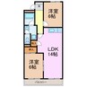 マンション杉 2LDKの間取り