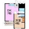 日の出マンション 1DKの間取り