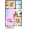 fortuna 2LDKの間取り