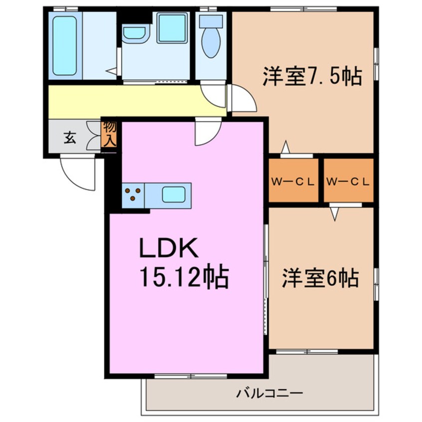 間取図 リビエールK
