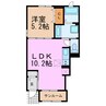 カーサ・ウエストウッドⅡ・Ⅲ 1LDKの間取り
