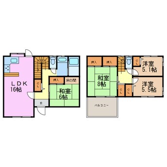 間取図 緑区梅里貸家