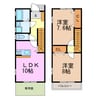 レインボー滝の水 2LDKの間取り