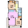 ゆたか台マンション 2LDKの間取り