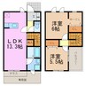 徳重ハイツA 2LDKの間取り