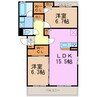ヴェール梅里 2LDKの間取り