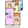 ヴェール梅里 2LDKの間取り