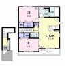 カーサ　フェリーチェ　Ⅰ 2LDKの間取り