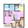 メルヴェイユ大高 1LDKの間取り