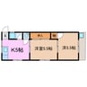 第二向陽ハイツ 2Kの間取り