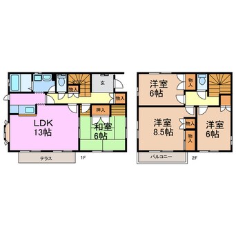 間取図 緑区亀が洞3丁目貸家