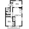 クレセント篠の風 2LDKの間取り