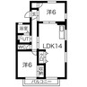 クレセント篠の風 2LDKの間取り