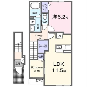 間取図 名古屋市営地下鉄桜通線/徳重駅 バス11分鴻仏目下車:停歩7分 2階 築1年