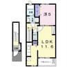 名鉄名古屋本線/中京競馬場前駅 徒歩14分 2階 築浅 1LDKの間取り
