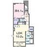 ミル ソラーナ 1LDKの間取り