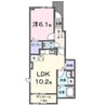 ミル ソラーナ 1LDKの間取り
