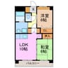 エクセル 2LDKの間取り