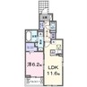 パストラーレⅢ 1LDKの間取り