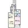 パストラーレⅢ 1LDKの間取り