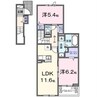 パストラーレⅢ 2LDKの間取り