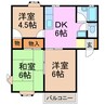 タウン梅里A棟 3DKの間取り