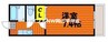 クイーンパレス 1Kの間取り