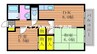 和田コーポ 2DKの間取り