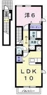 グリーンビレッジＡ棟 1LDKの間取り