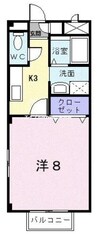 ウエスト・リバ－ 1Kの間取り