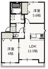 コーポ悠 2LDKの間取り