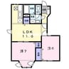 サンフラワーハセイ 2LDKの間取り