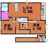 シャーメゾン　アドニス　Ⅱ棟 2LDKの間取り