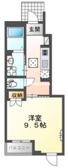 ウィステリアⅢ 1Kの間取り