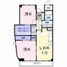 クレールコート 2LDKの間取り
