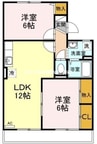 ヴィルヌーブ　Ｂ棟 2LDKの間取り