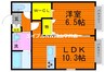 レトアエイショク 1LDKの間取り