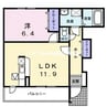 シルバーベル 1LDKの間取り