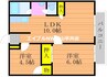 大清ハイツ 2LDKの間取り
