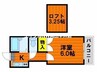 スクラム西川原 1Kの間取り