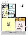 フィールド　ハタ 1LDKの間取り
