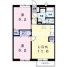 サニースポットＢ 2LDKの間取り