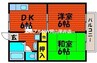 サンビレッジ竜之口　Ｅ棟 2DKの間取り