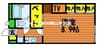 レオパレス福岡A 1Kの間取り