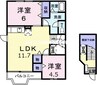 ブルーム・ミヤケ 2LDKの間取り