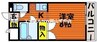 プレミスND 1Kの間取り