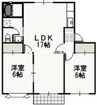 クレセント松新 2LDKの間取り